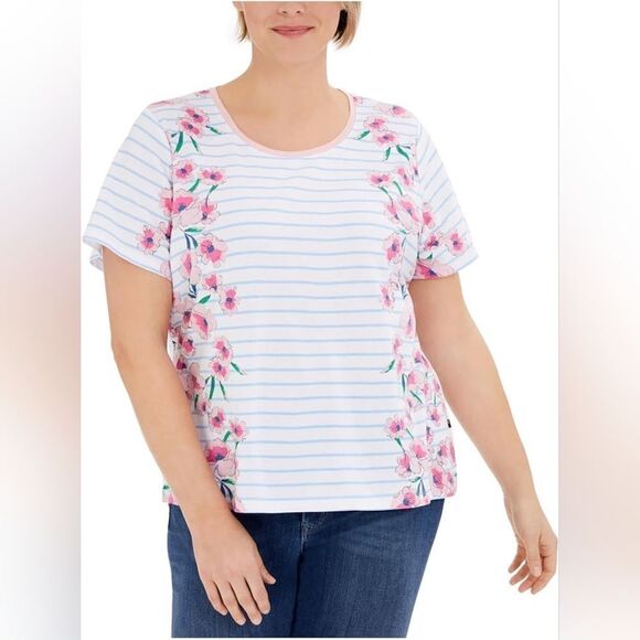 NWT Tommy Hilfiger Floral Printed Tee - Picture 1 of 5